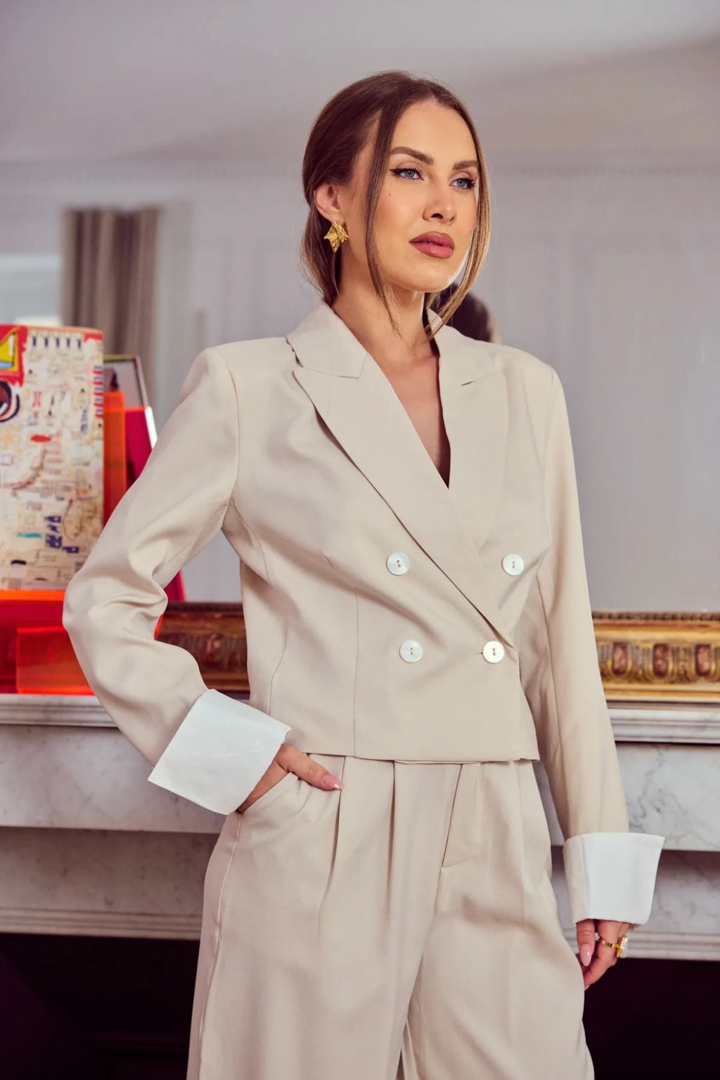 Blazer croisé court - 5633