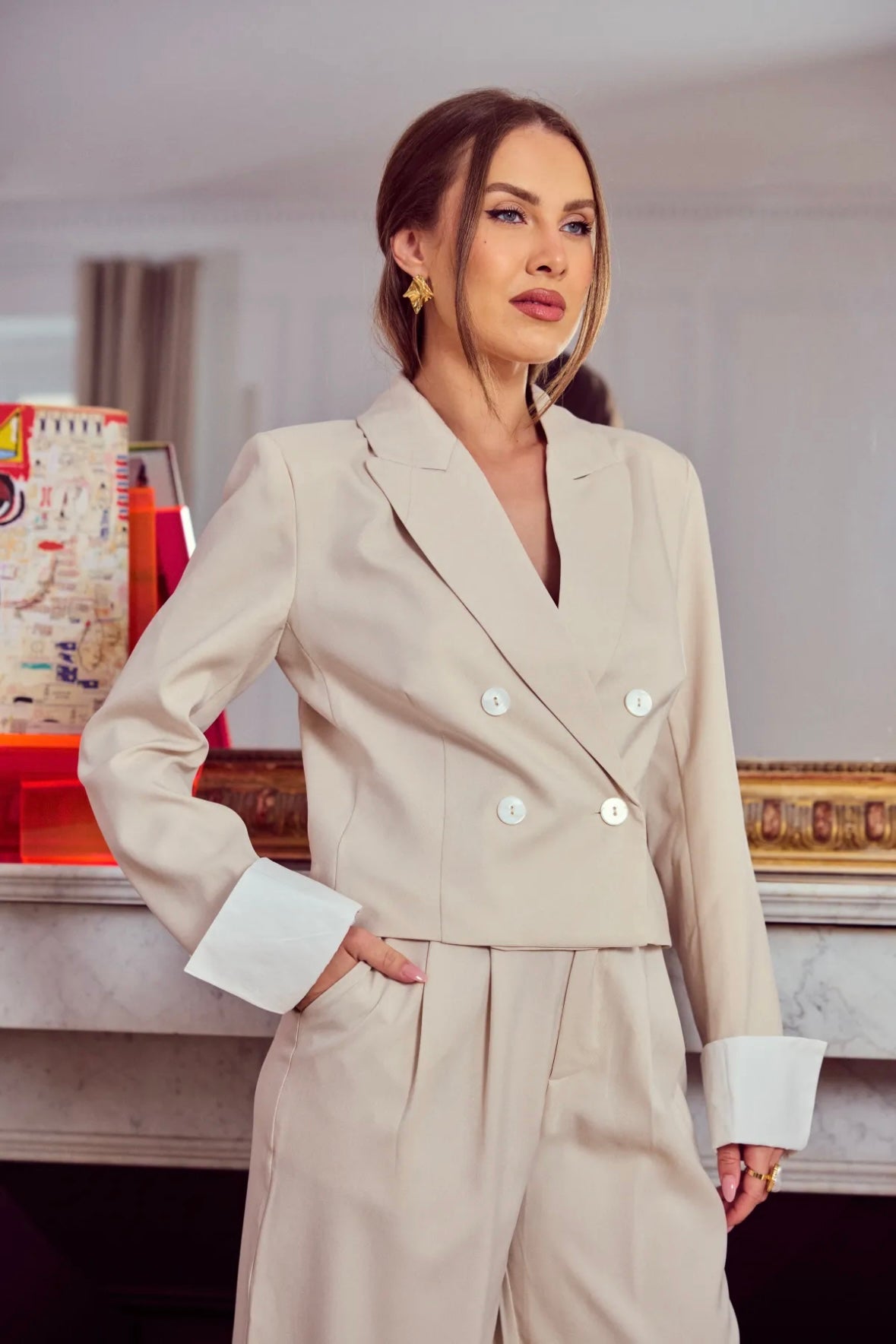 Blazer croisé court - 5633