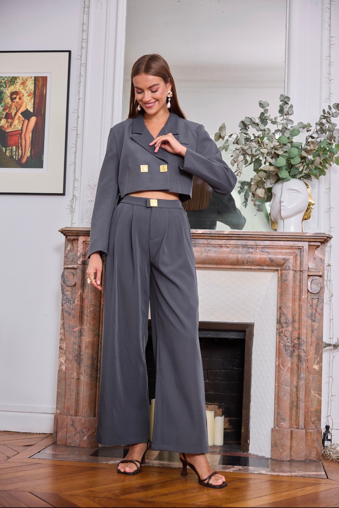 Pantalon blazer avec plis marqué et poches italiennes - 2480
