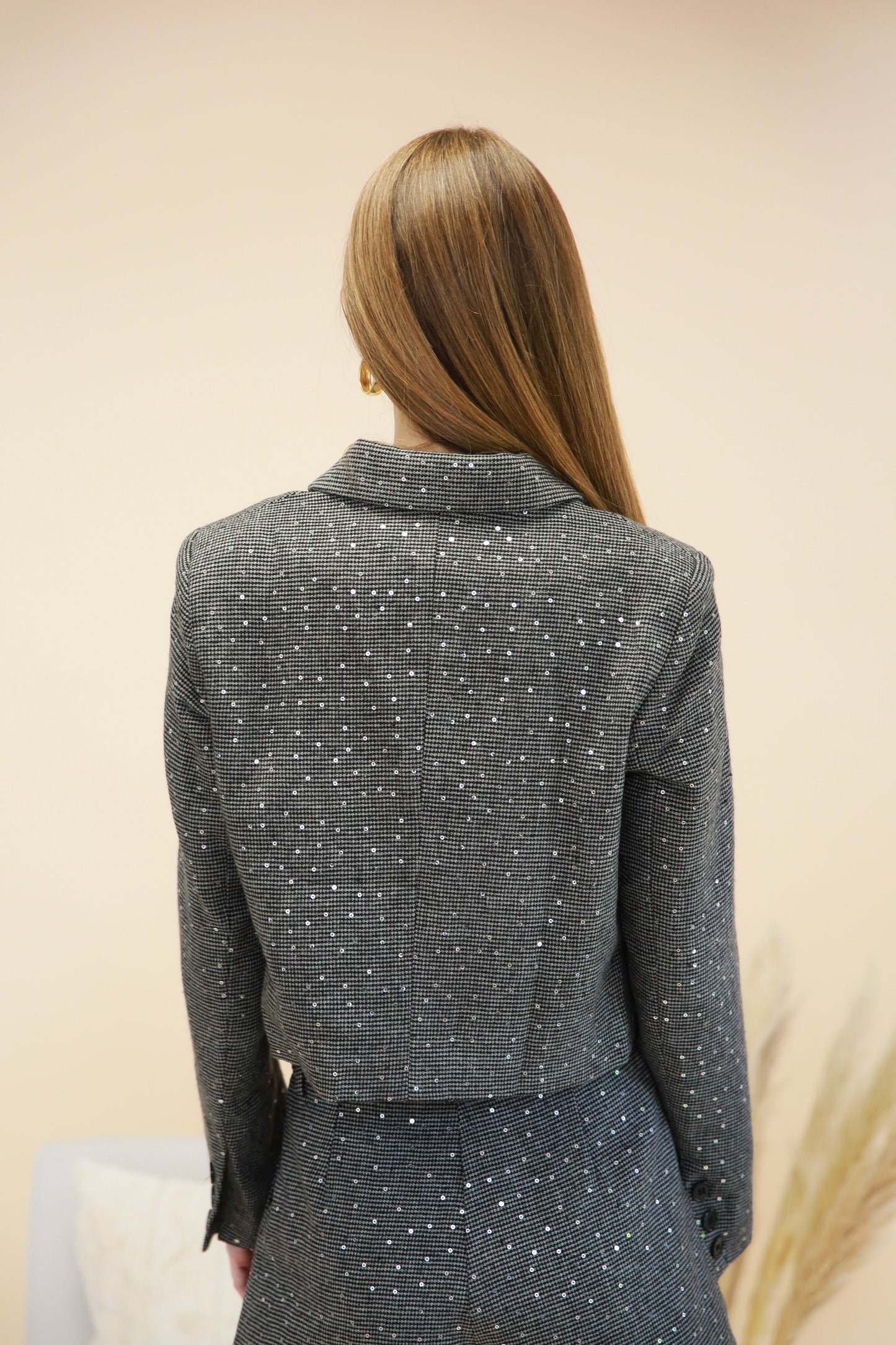 Veste courte blazer avec strass - 3098