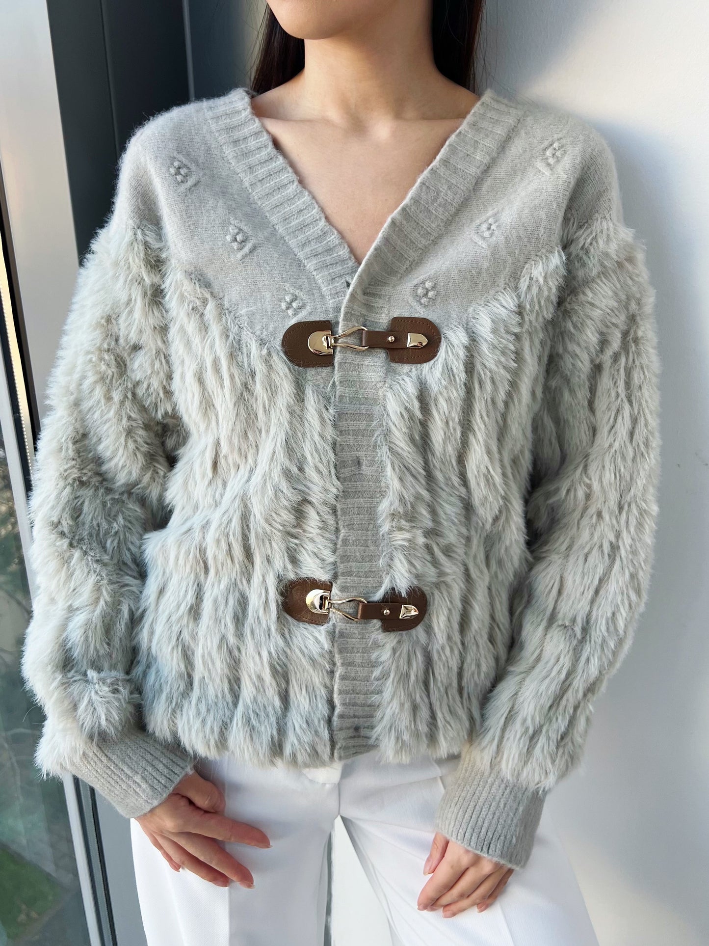 Cardigan Douillet avec Détails Boucle - 591