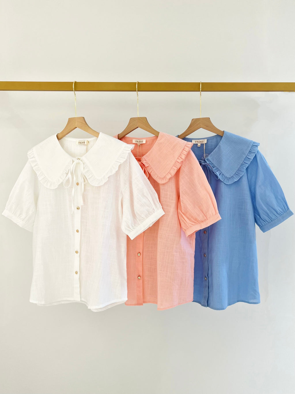 Blouse à col Claudine volanté - 5620