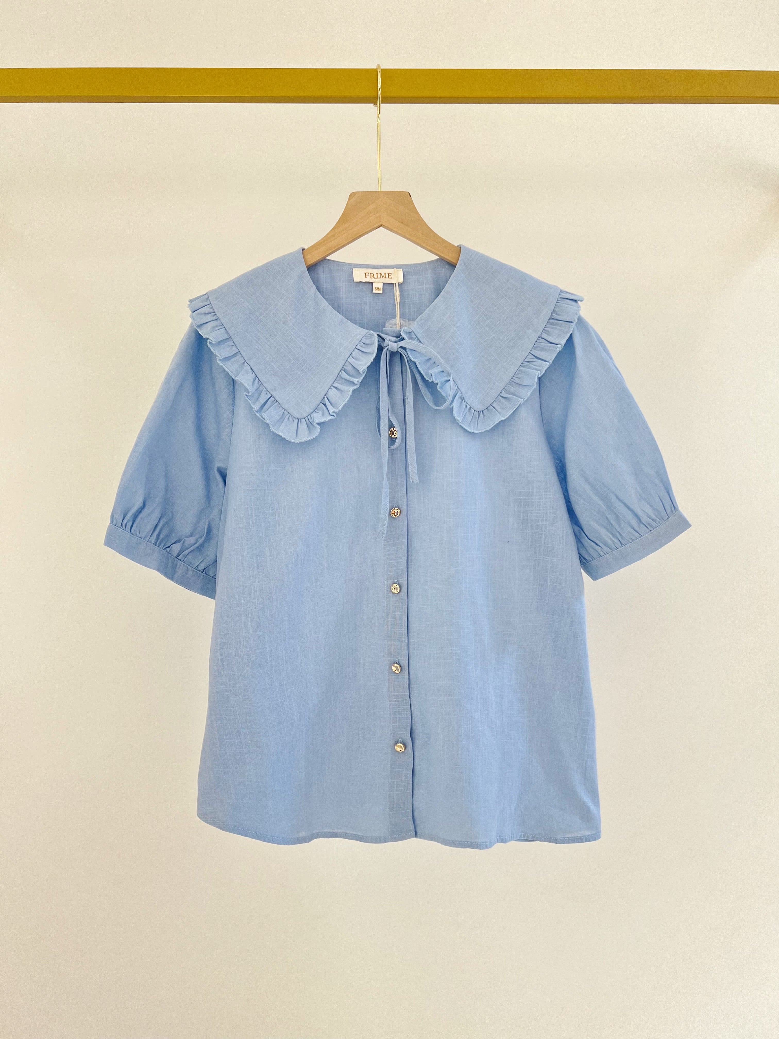 Blouse à col Claudine volanté - 5620