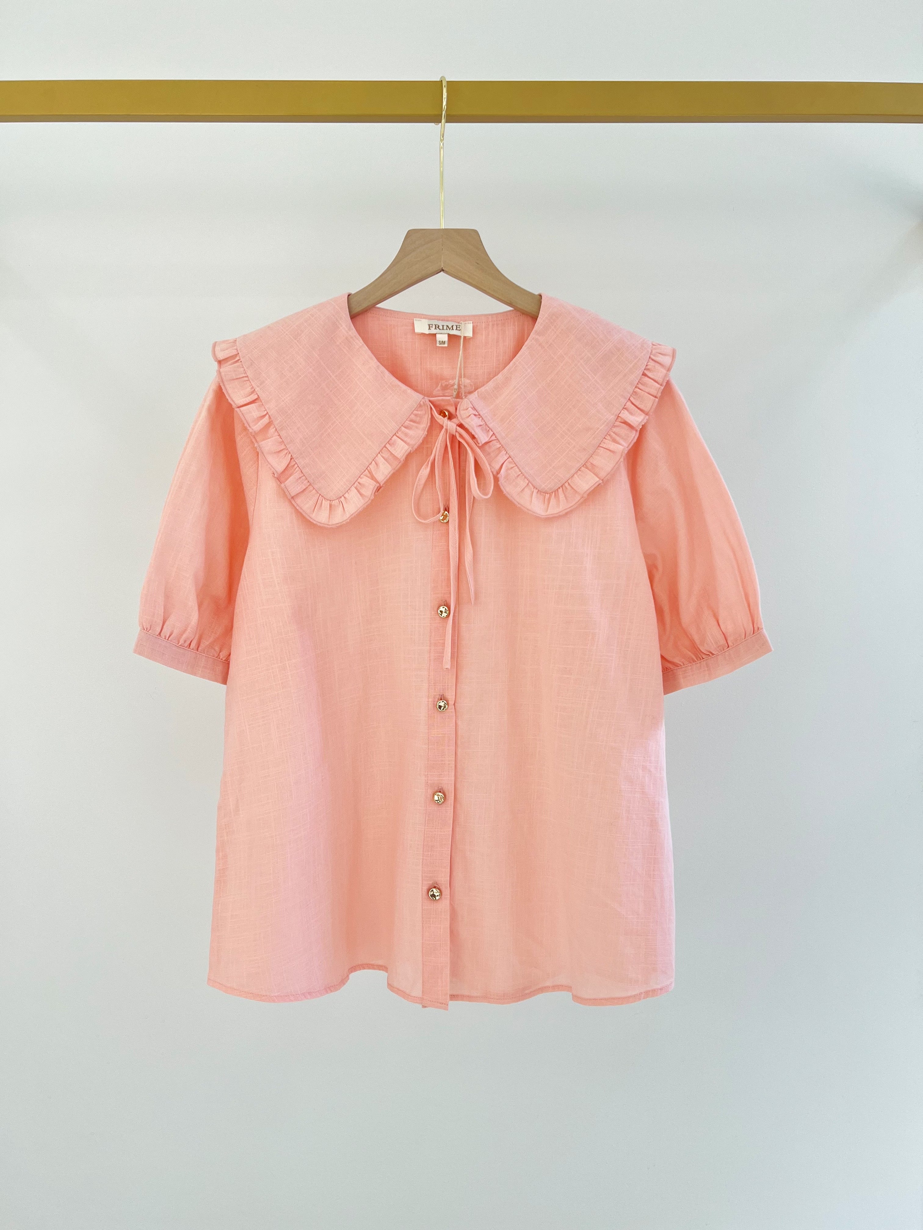 Blouse à col Claudine volanté - 5620