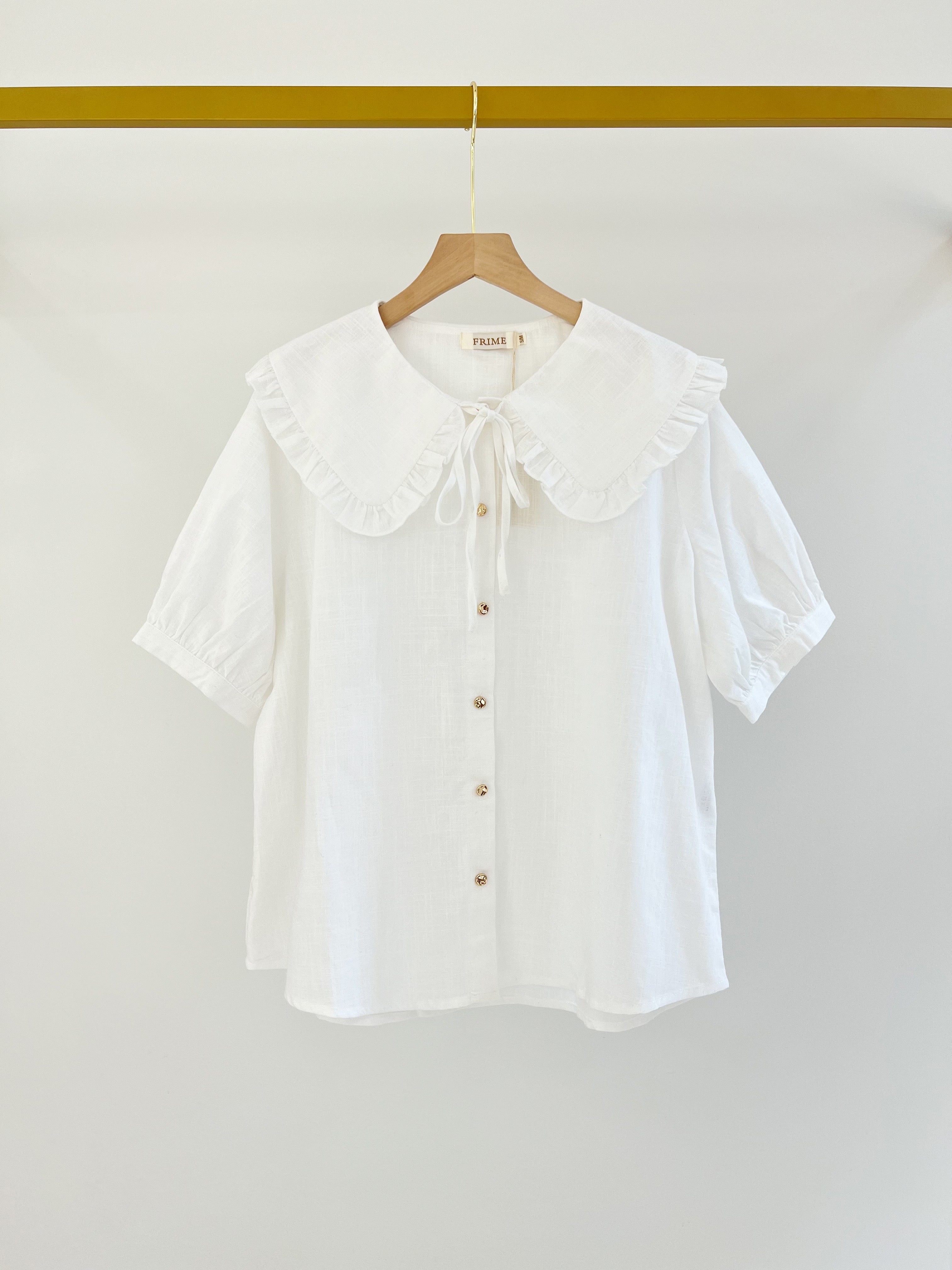 Blouse à col Claudine volanté - 5620