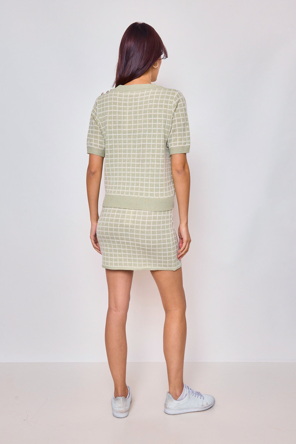 Jupe en maille à carreaux - 2369