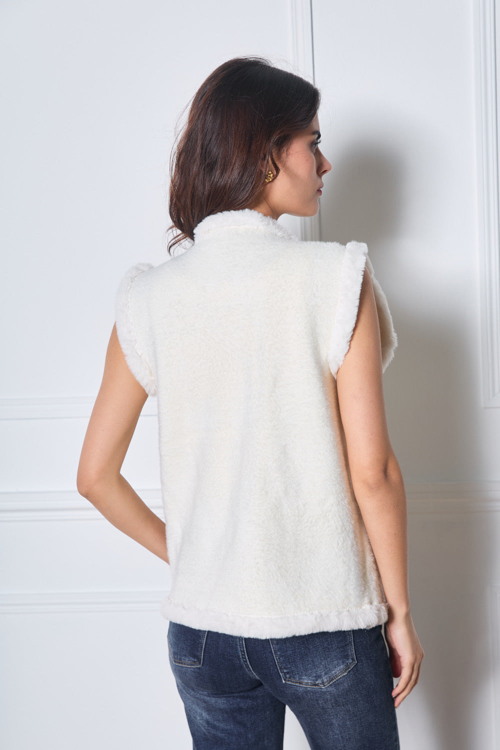 Gilet sans manches avec poches et boutons fantaisies - 579