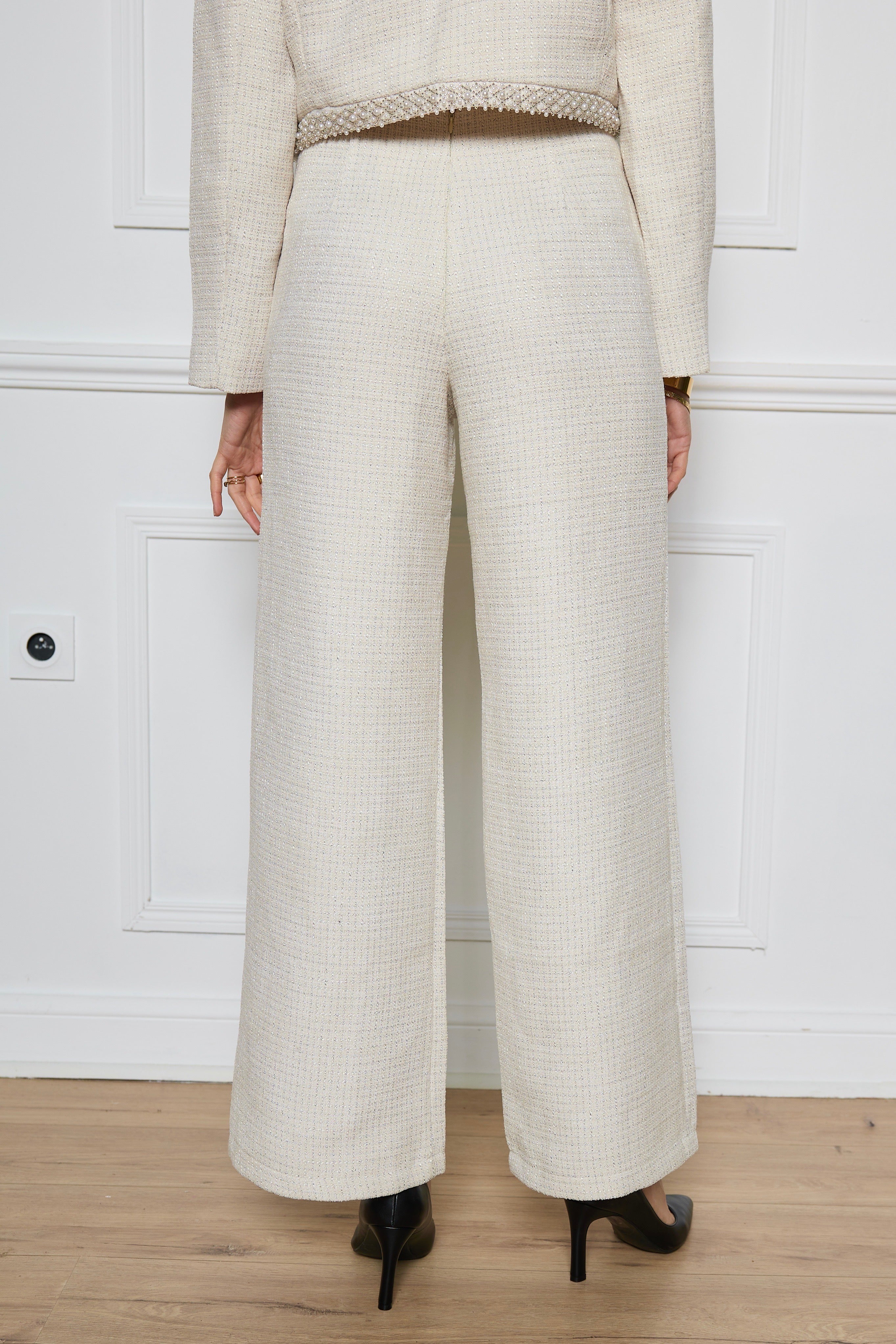 Pantalon en tweed à poches décoratives - 2553