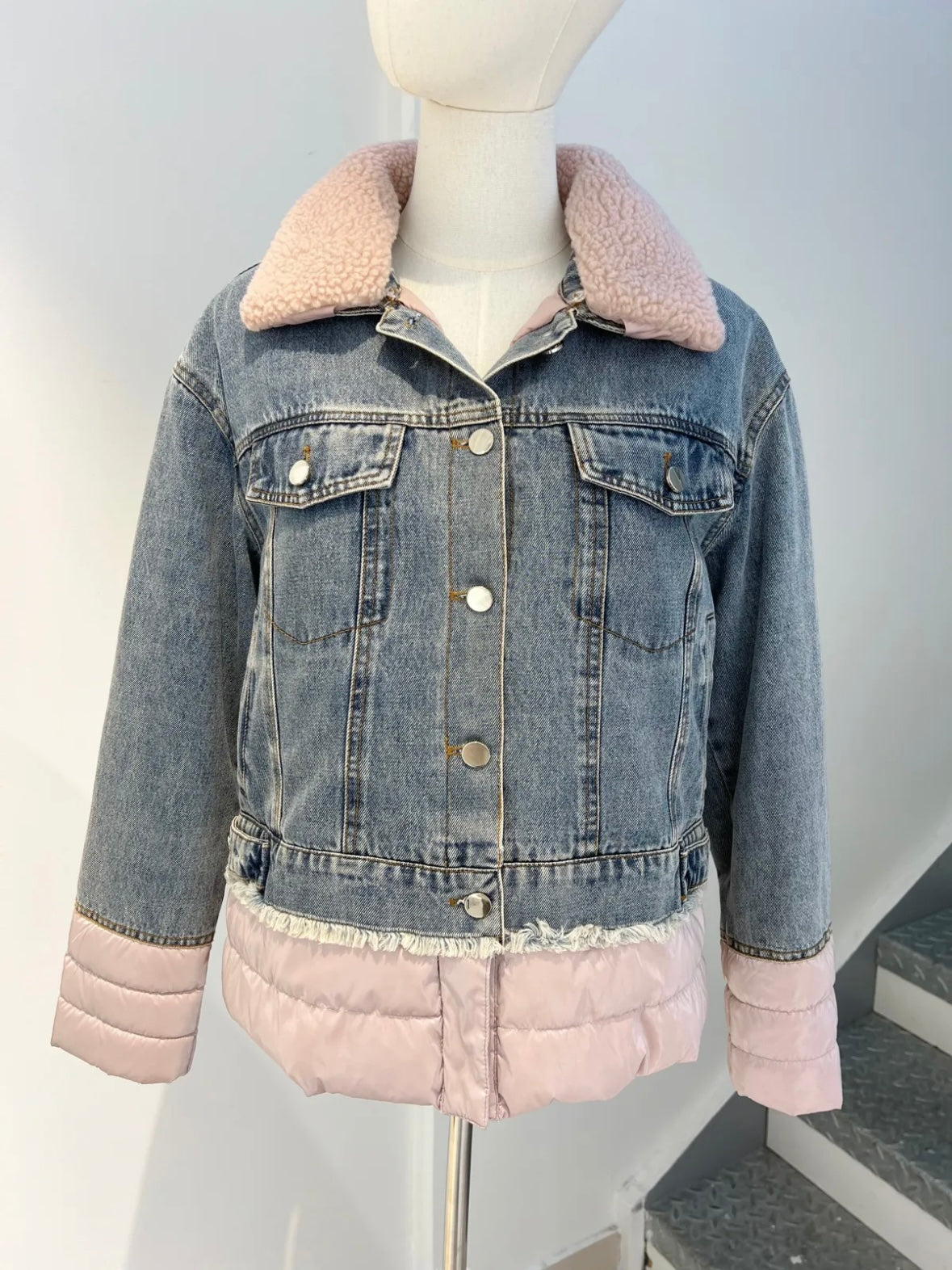 Veste en jeans bi-matière - 1776