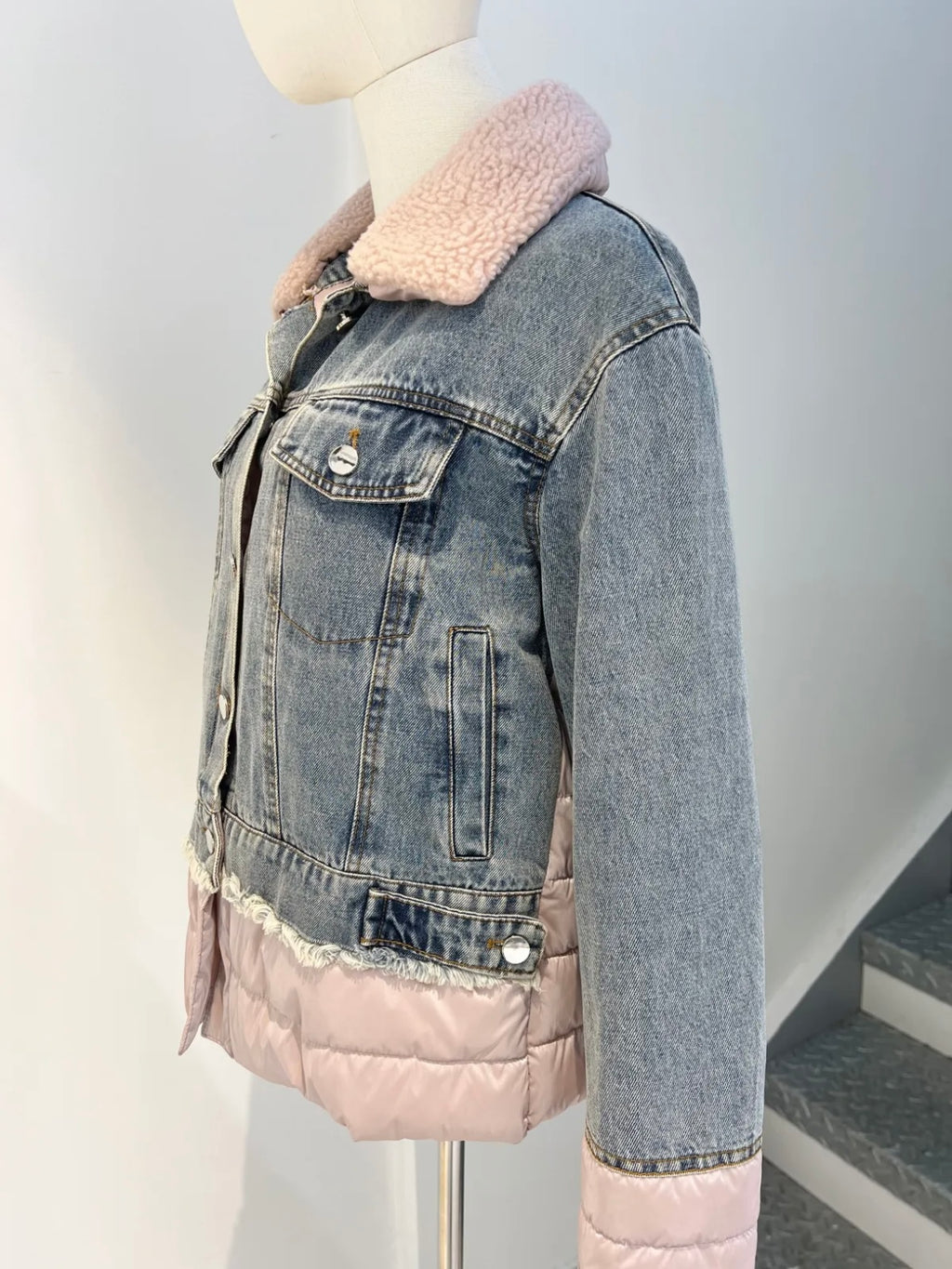 Veste en jeans bi-matière - 1776