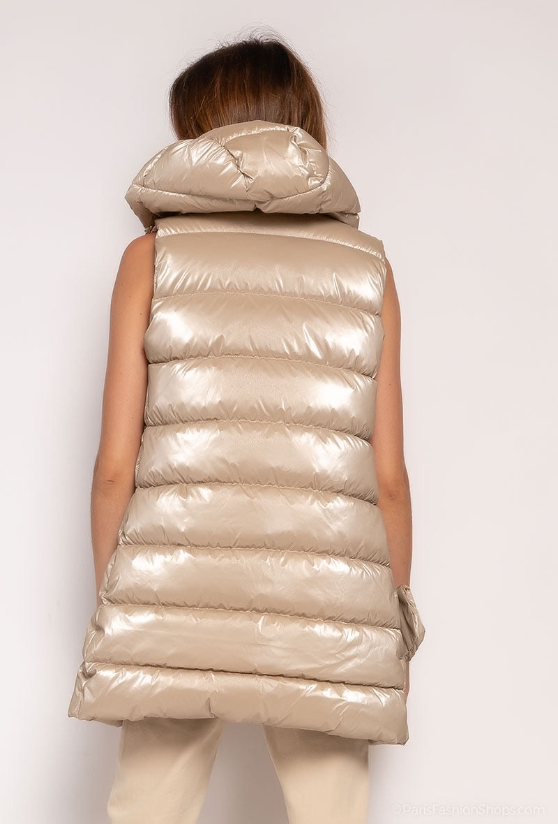 Shiny sleeveless down jacket - 1785