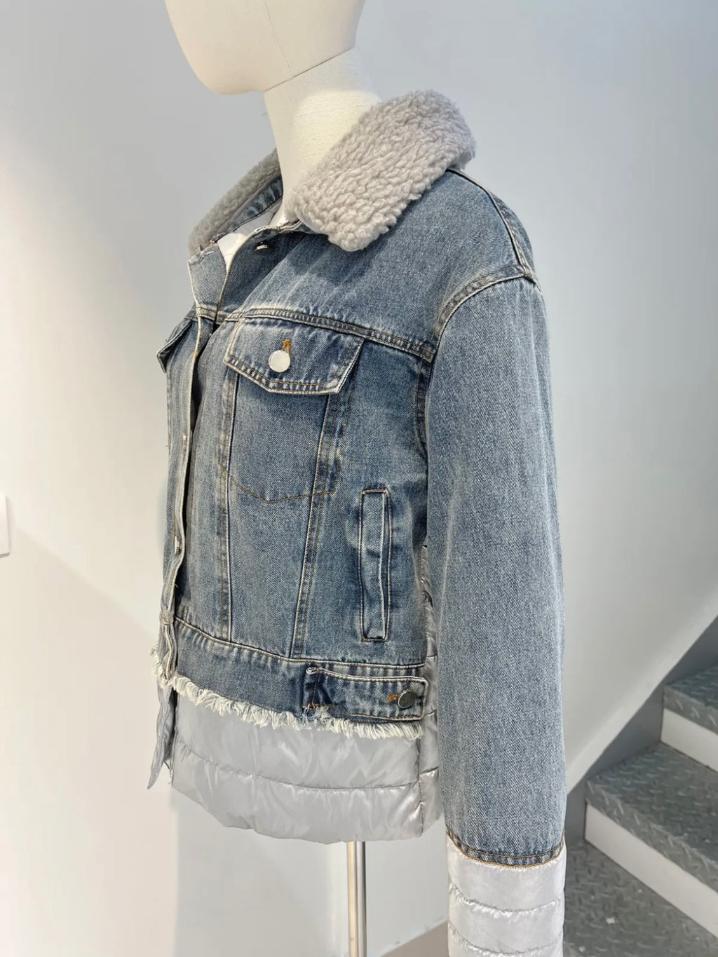 Veste en jeans bi-matière - 1776