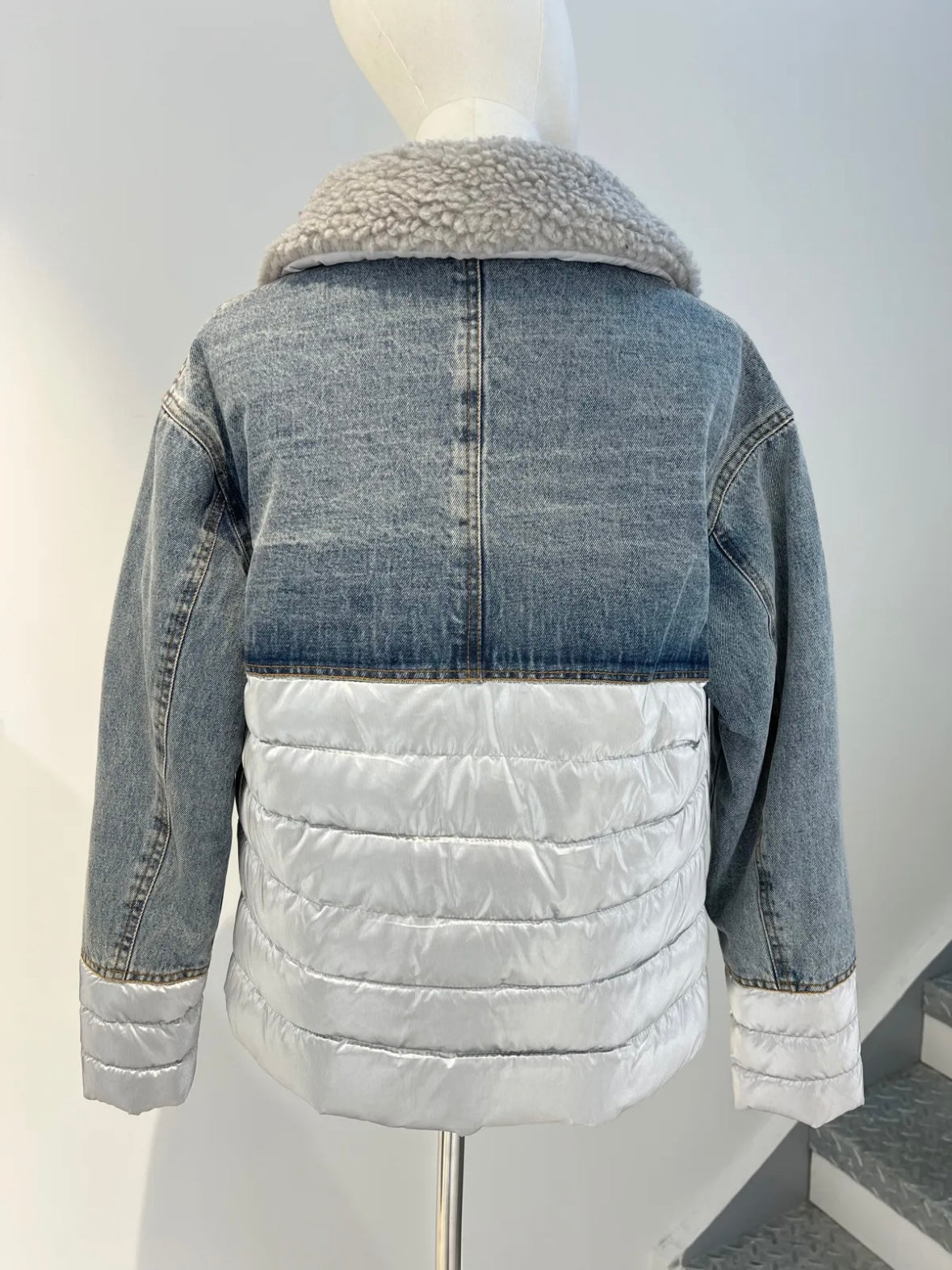 Veste en jeans bi-matière - 1776