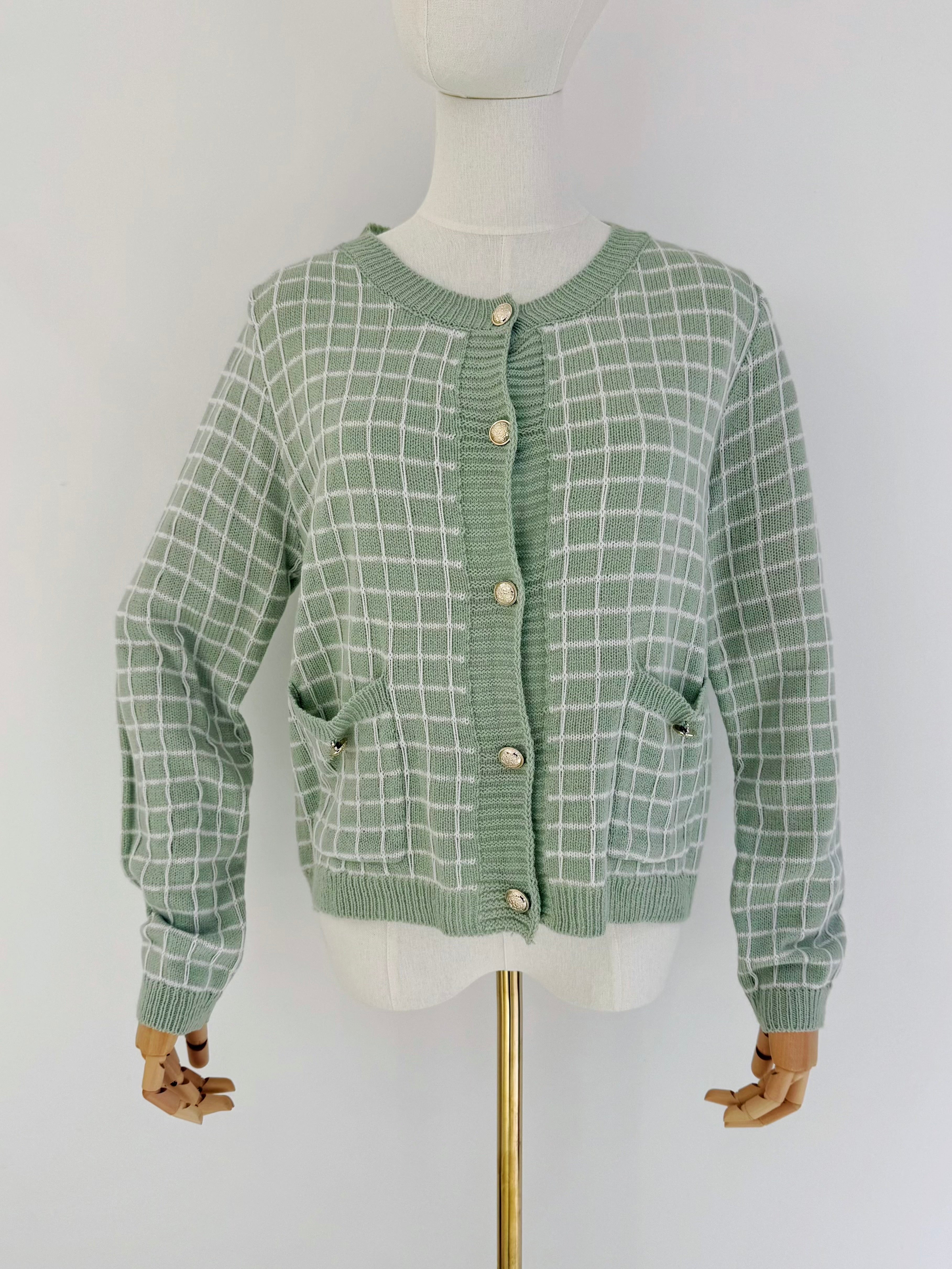 Cardigan en maille à carreaux - 2364