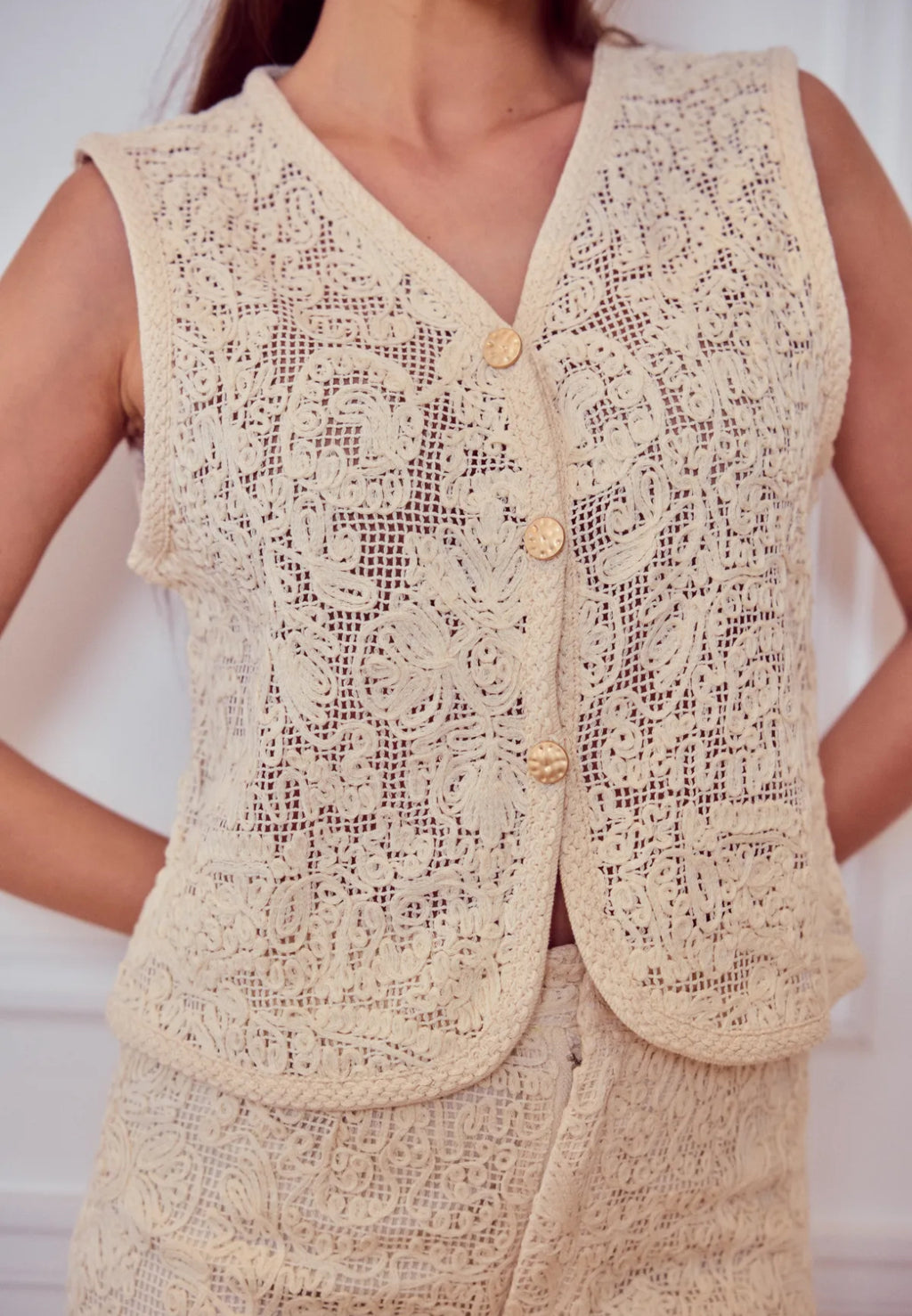 Gilet sans manches crochet - 2524