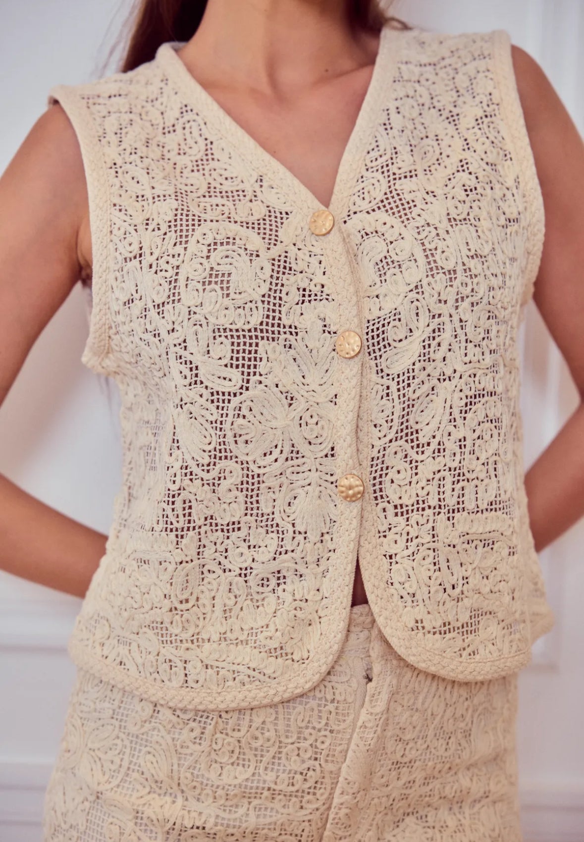 Gilet sans manches crochet - 2524