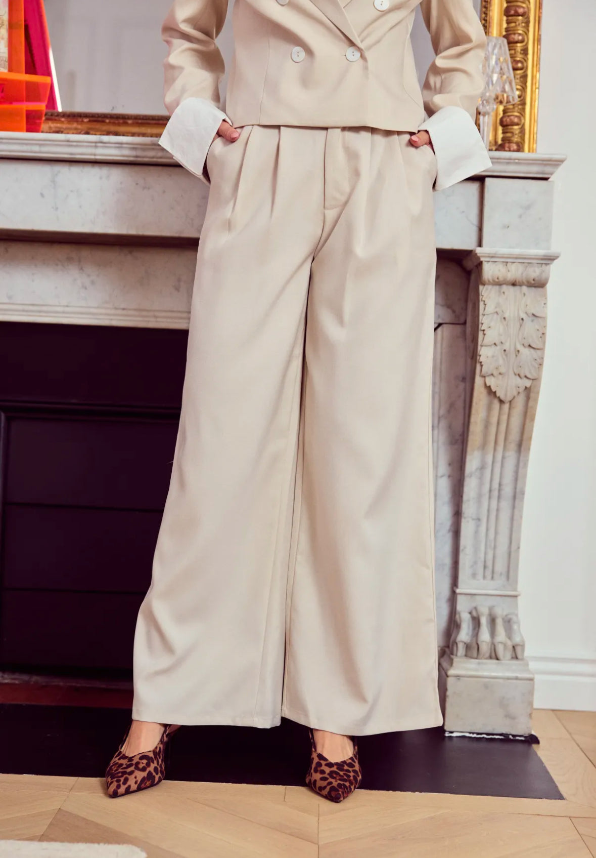 Pantalon évasé à pinces - 5634