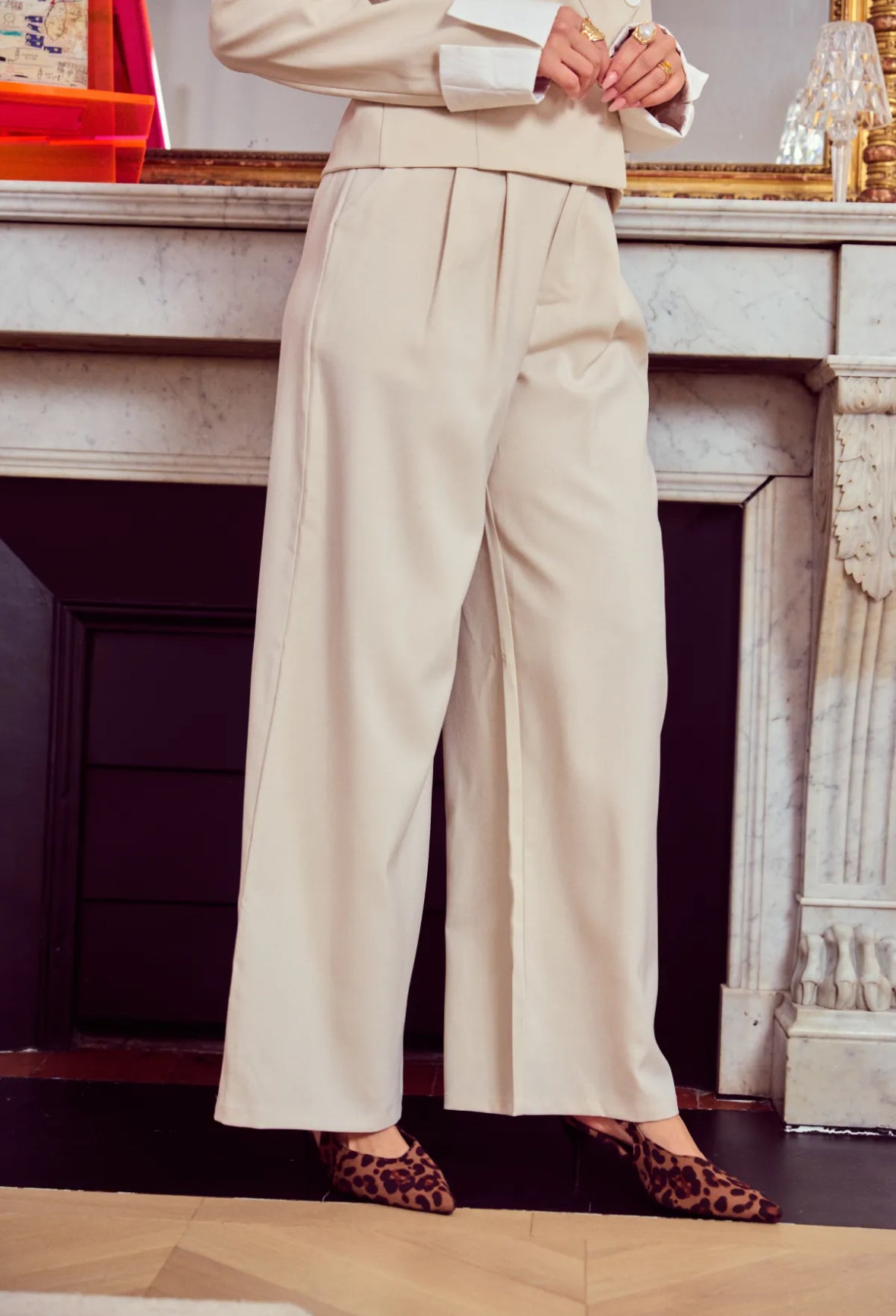 Pantalon évasé à pinces - 5634