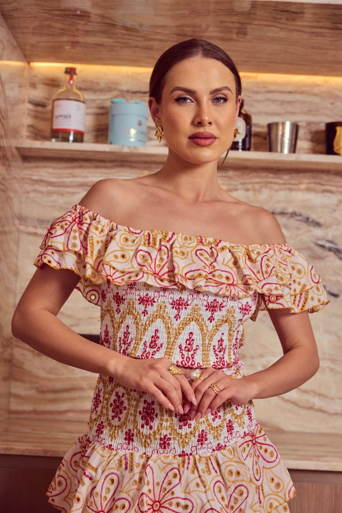 Top court à broderie - 3052