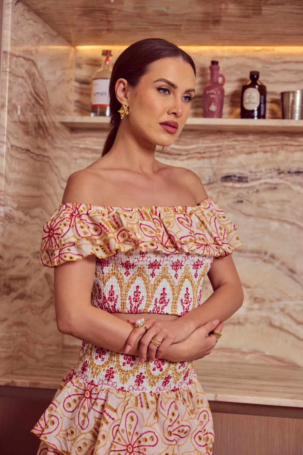 Embroidered Crop Top - 3052