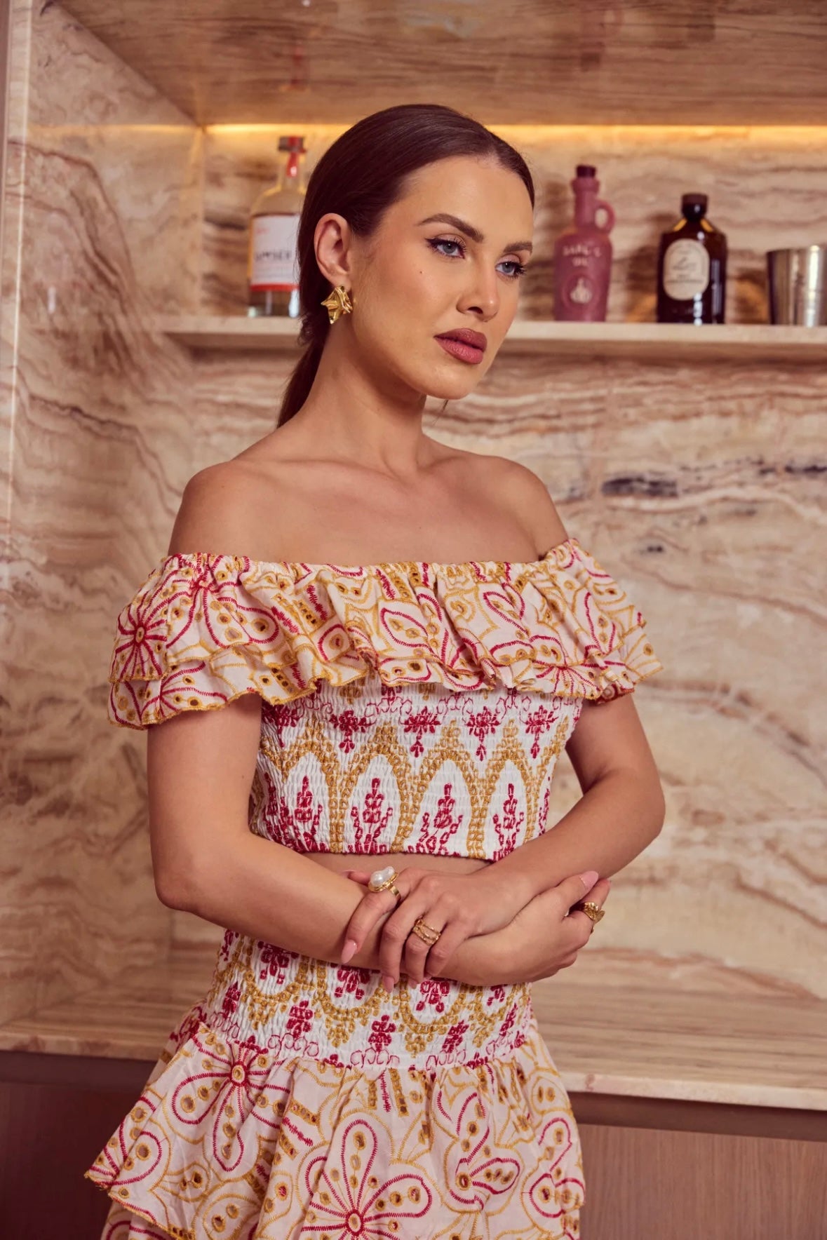 Embroidered Crop Top - 3052