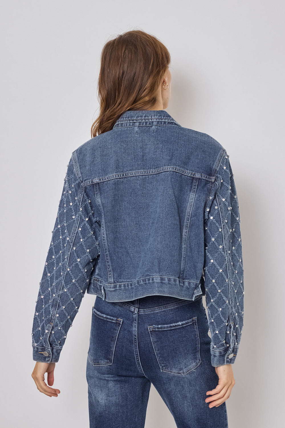 Veste en jeans ornée de strass - 521