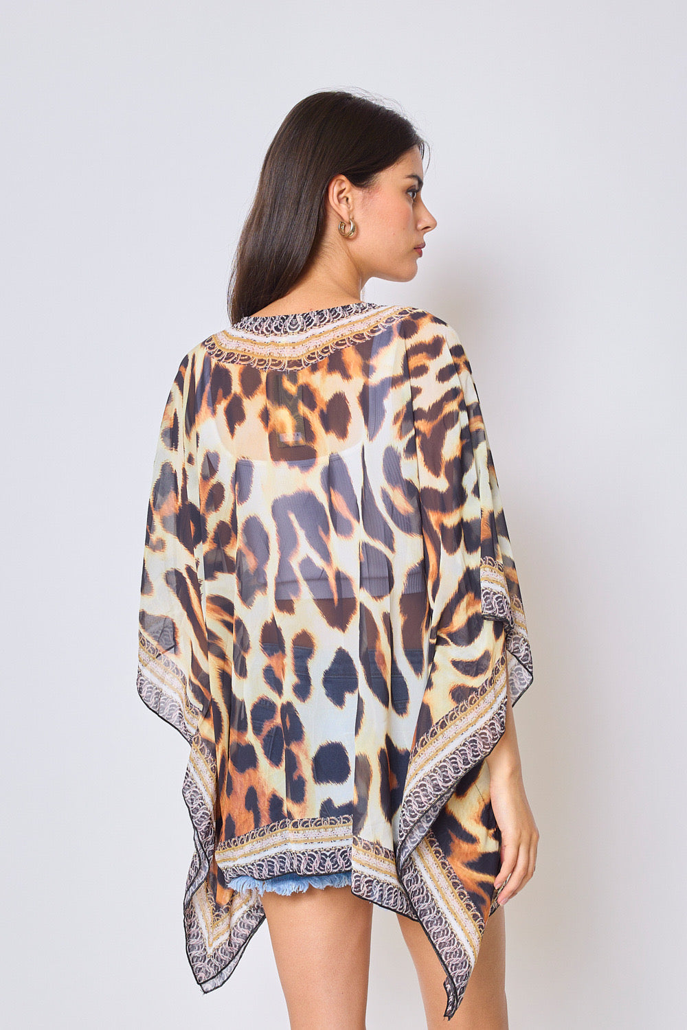 Printed top with rhinestones - 5376