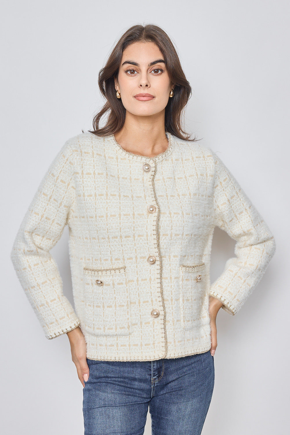 Cardigan à manches longues - 557-VESTE