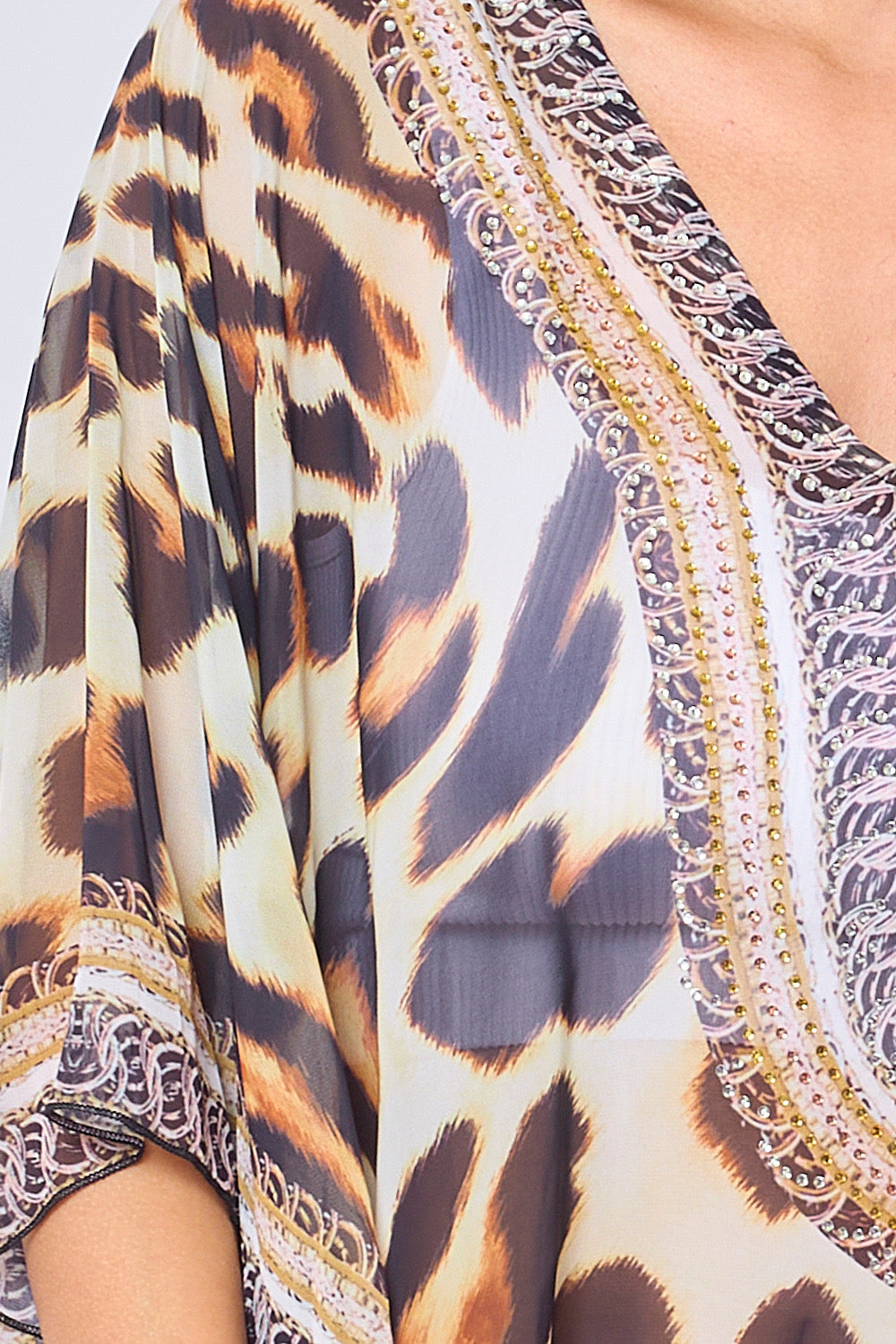 Printed top with rhinestones - 5376