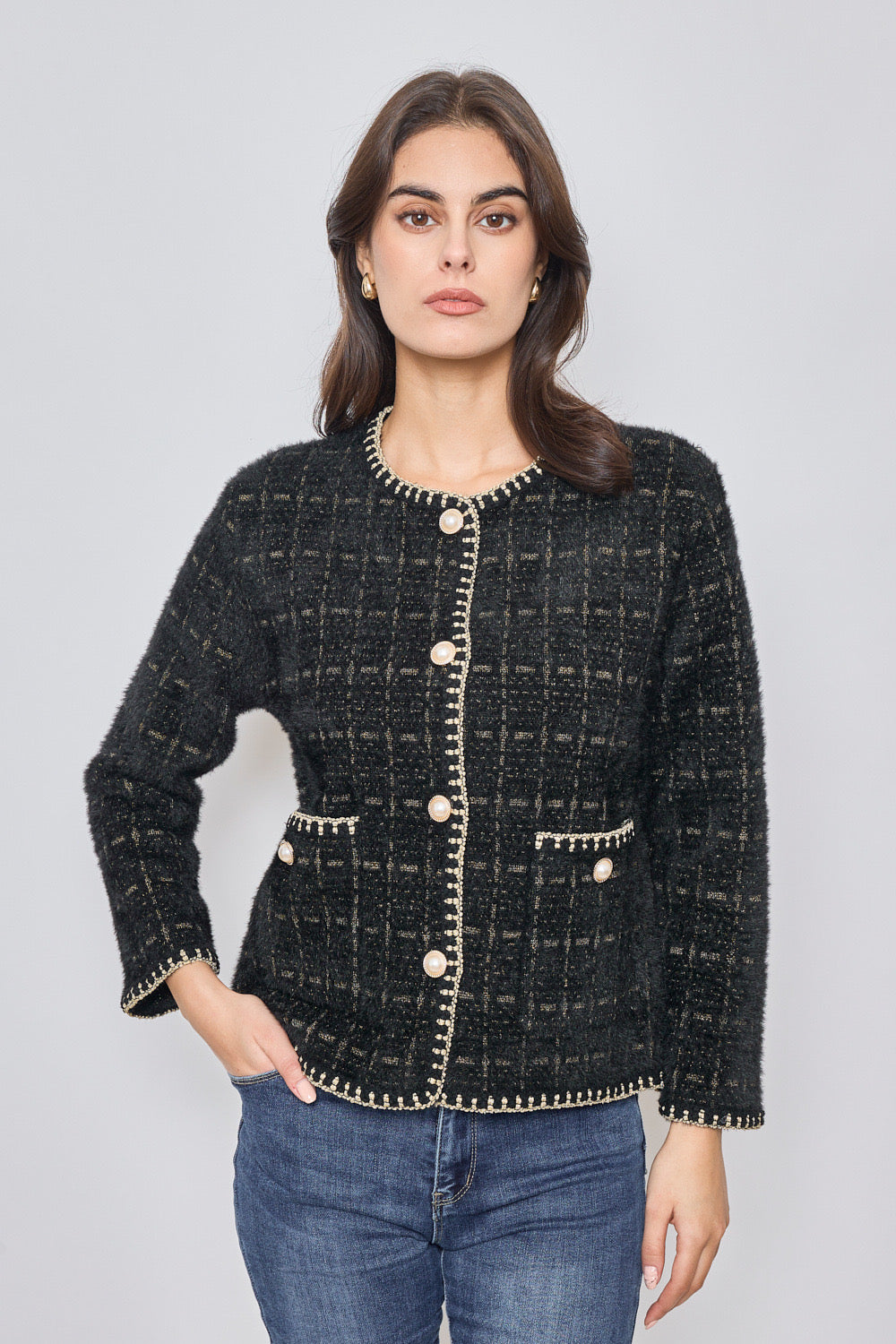 Cardigan à manches longues - 557-VESTE