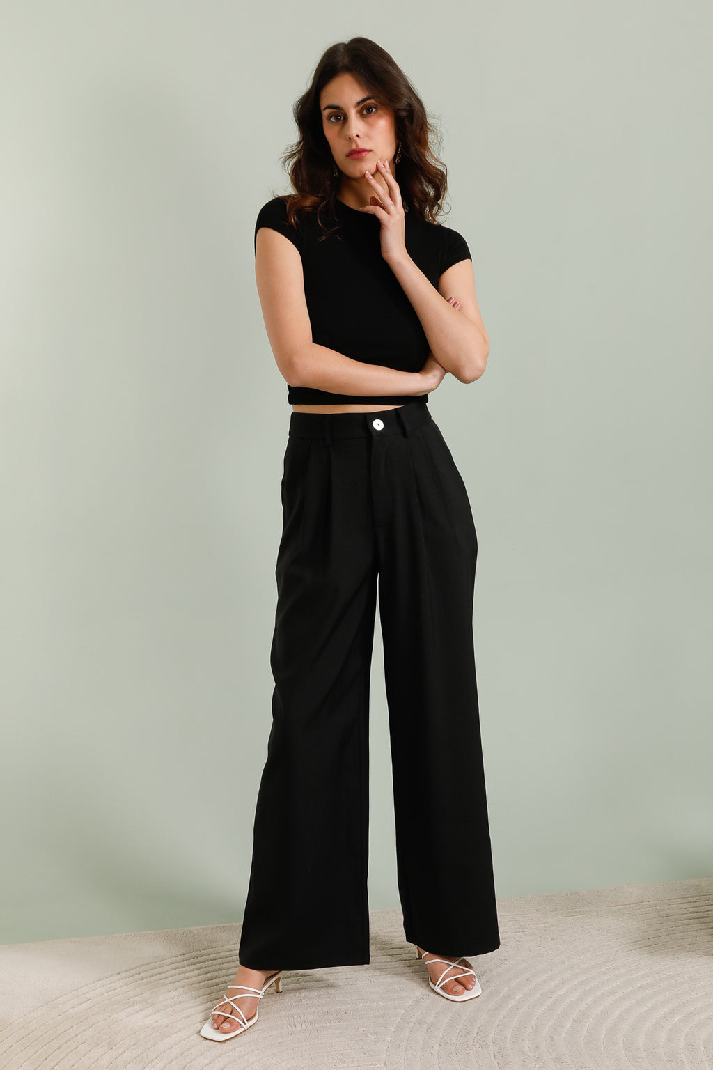 Pantalon évasé à pinces - 5634