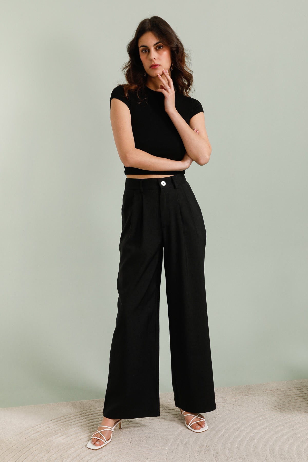 Pantalon évasé à pinces - 5634