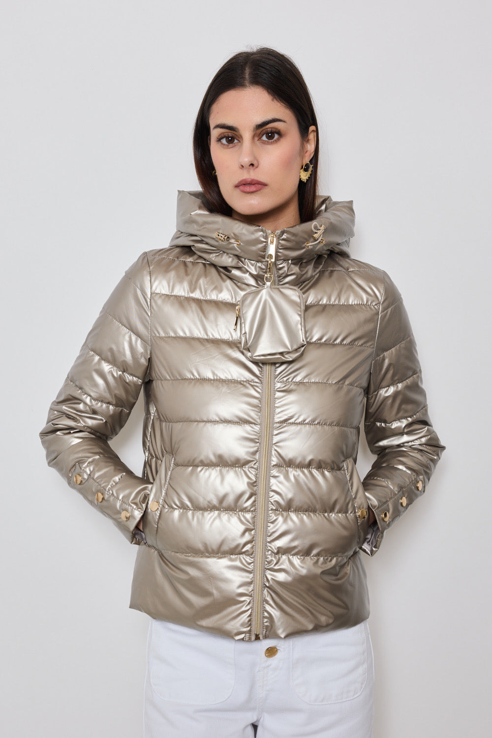 Hooded quilted jacket - 1812