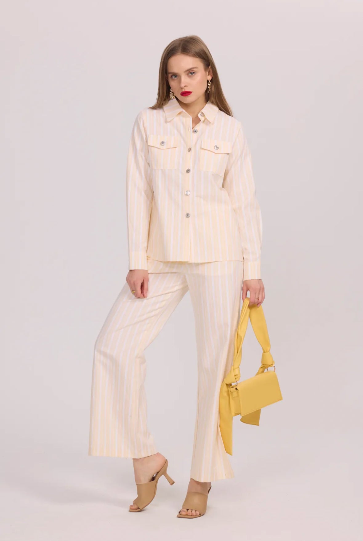 Pantalon rayé en coton - 3057