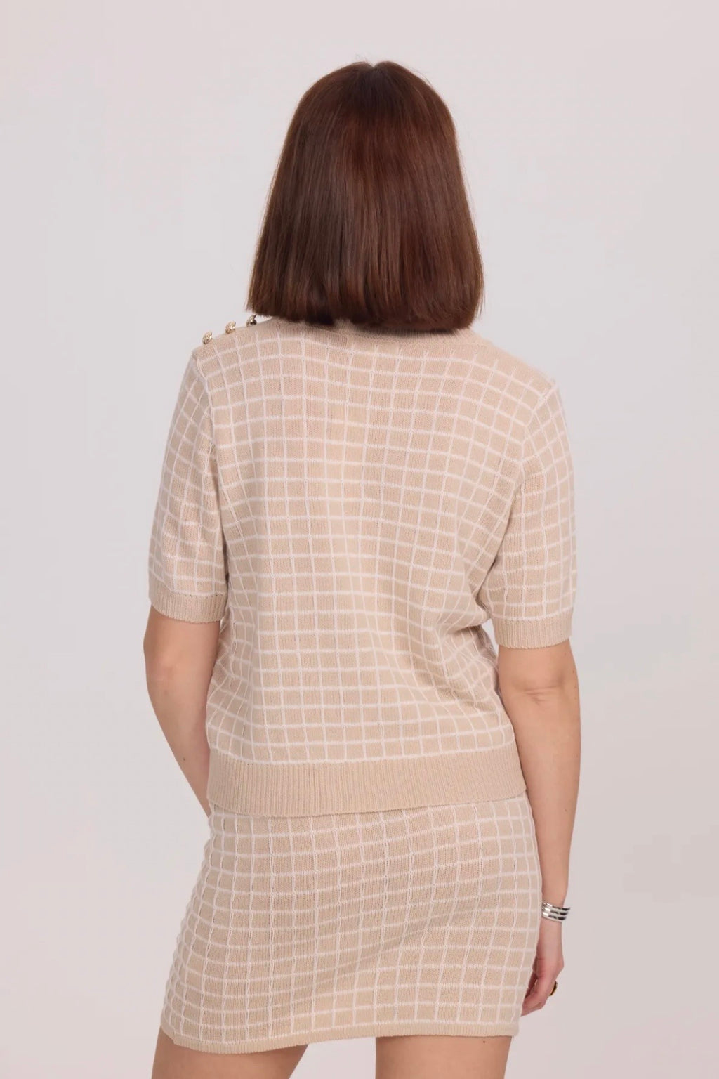 Top en maille à carreaux - 2363
