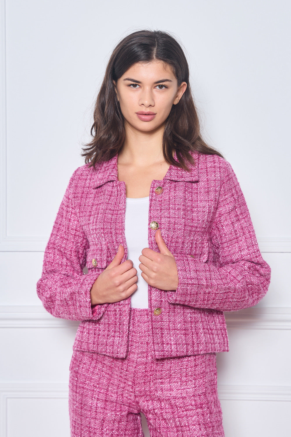 Veste en tweed avec col - 2558