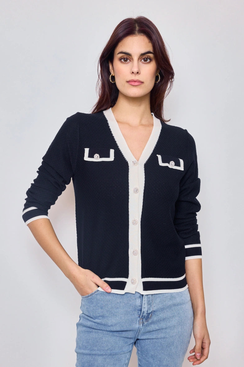 Cardigan manches longues en maille - 559