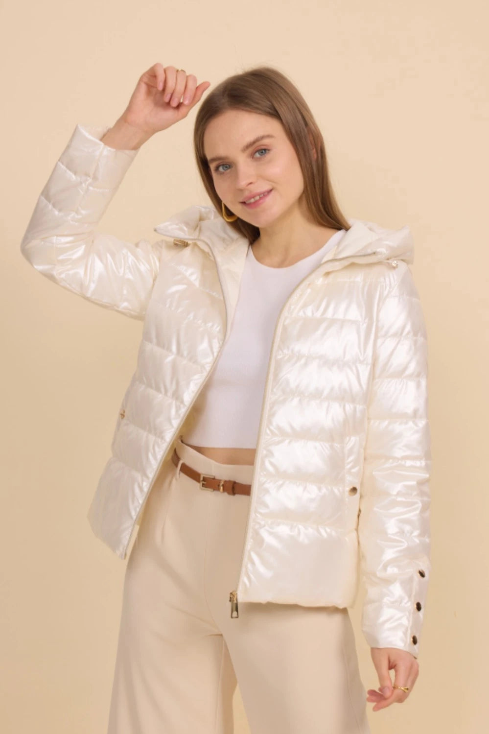 Hooded quilted jacket - 1812